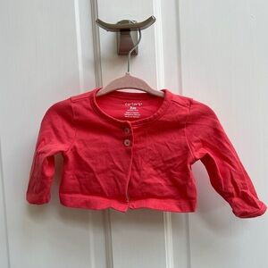 NWOT Carter’s 3M Red/Orange Cropped Long Sleeve Girls Sweater